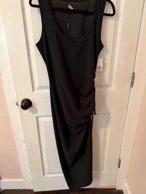 Alexia Admor Black Sleeveless Ruched Maxi Dress